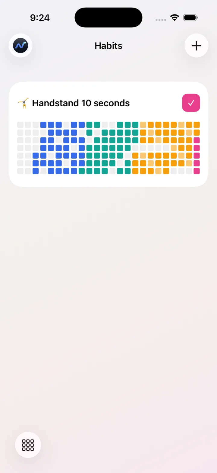 My Habits yearly grid view